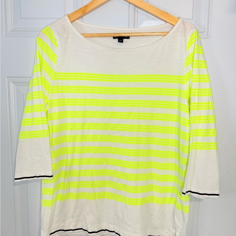 GAP Yellow and White 3/4 Sleeve Boxy Blouse